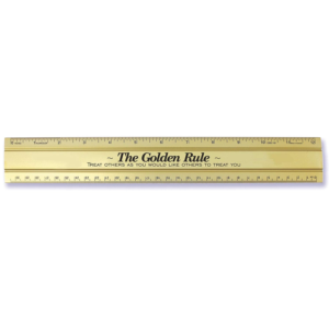 Alumicolor alumicolor aluminum straight edge with center finding back ruler,  12 inch, gold