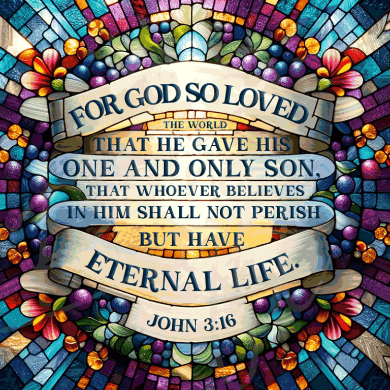 Shinebrightshimmeringcreations | john 3:16 colorful stained glass